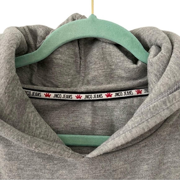 Jnco Hoodie Vintage Y2K 90s Crown Logo in Flames Patch Size Large/XL - Picture 11 of 12